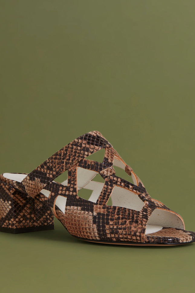 O2 Monde | Paula Slippers cuoio snake