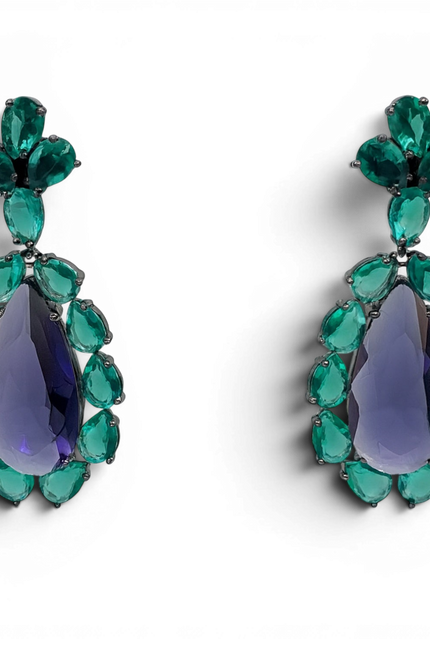 Michael Nash Jewelry | Paula Emerald And Amethyst Drop Earrings