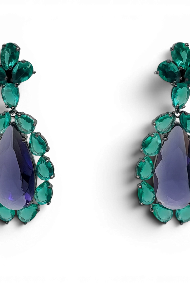 Michael Nash Jewelry | Paula Emerald And Amethyst Drop Earrings