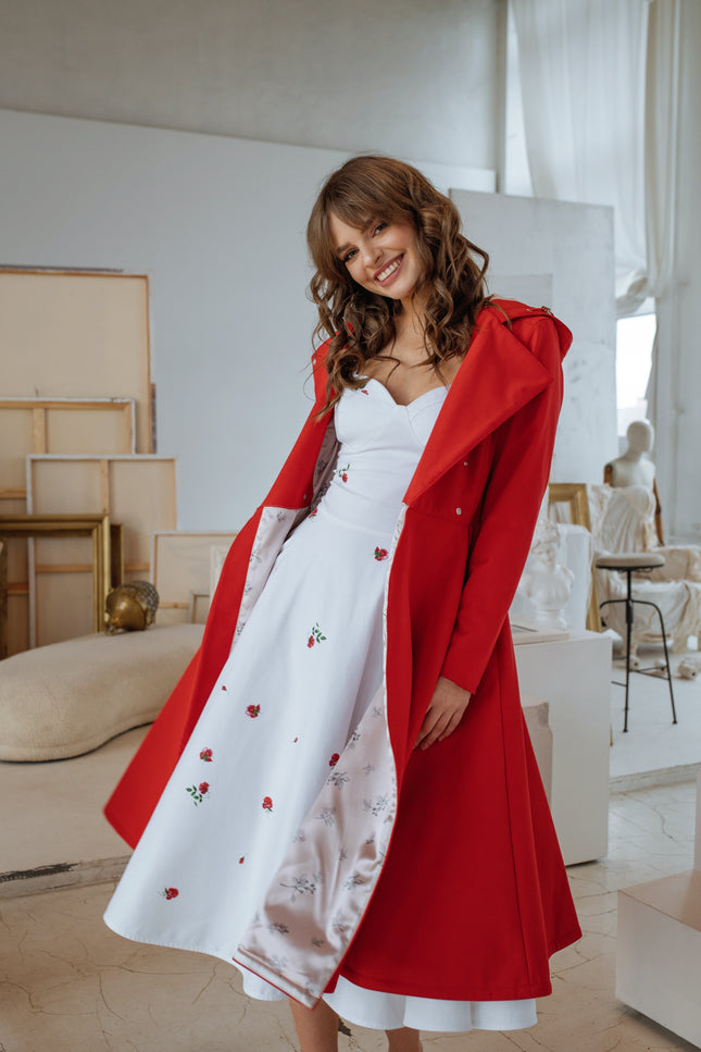 RainSisters | Fit and Flare Dress in White | Petite Fleur