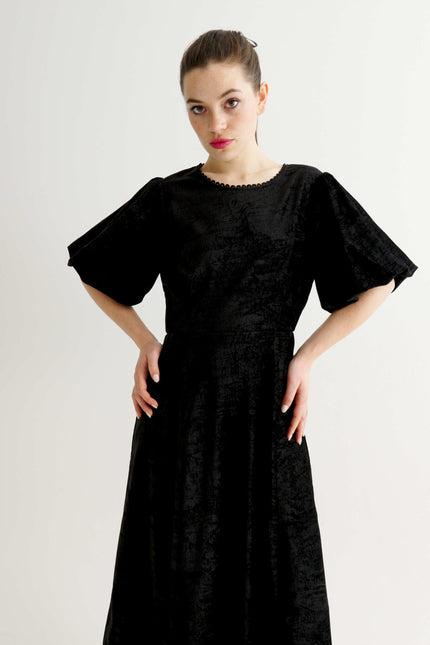 Philo Matte Velvet Dress - Black