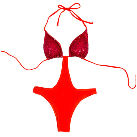 Julia Clancey I Raspberry Tigre Sequin Monokini