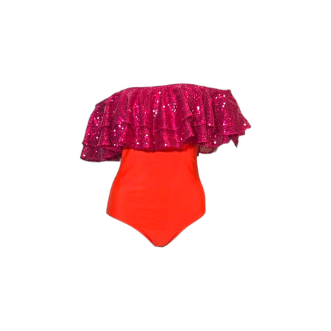 Julia Clancey I Rara Tigre Raspberry Sequin Swim Body