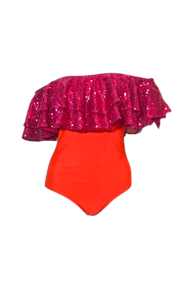 Julia Clancey I Rara Tigre Raspberry Sequin Swim Body