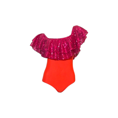 Julia Clancey I Rara Tigre Raspberry Sequin Swim Body