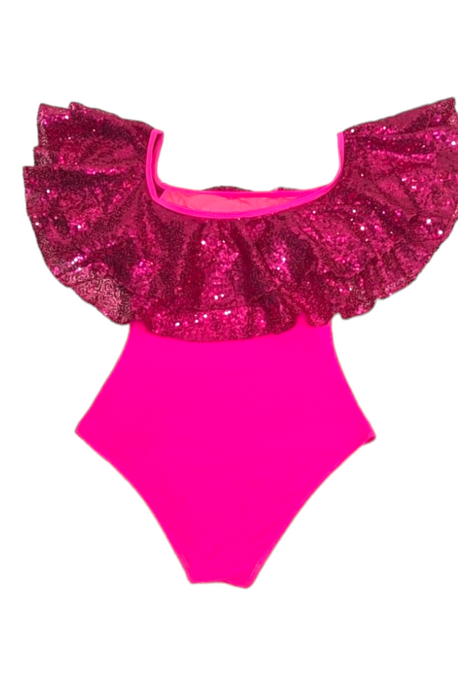 Julia Clancey I Rara Raspberry Sequin Swim Body