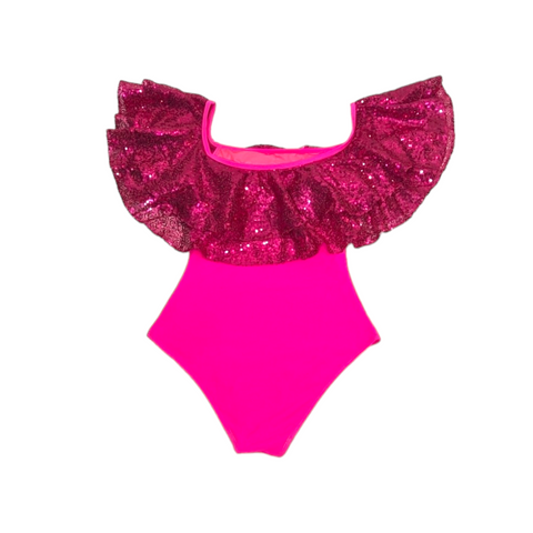 Julia Clancey I Rara Raspberry Sequin Swim Body