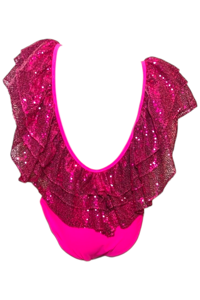 Julia Clancey I Victory Raspberry Sequin Swim Body