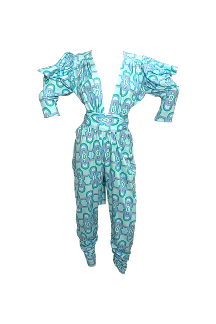 Julia Clancey I Gloria Olympia Aqua Organic Jumpsuit Set