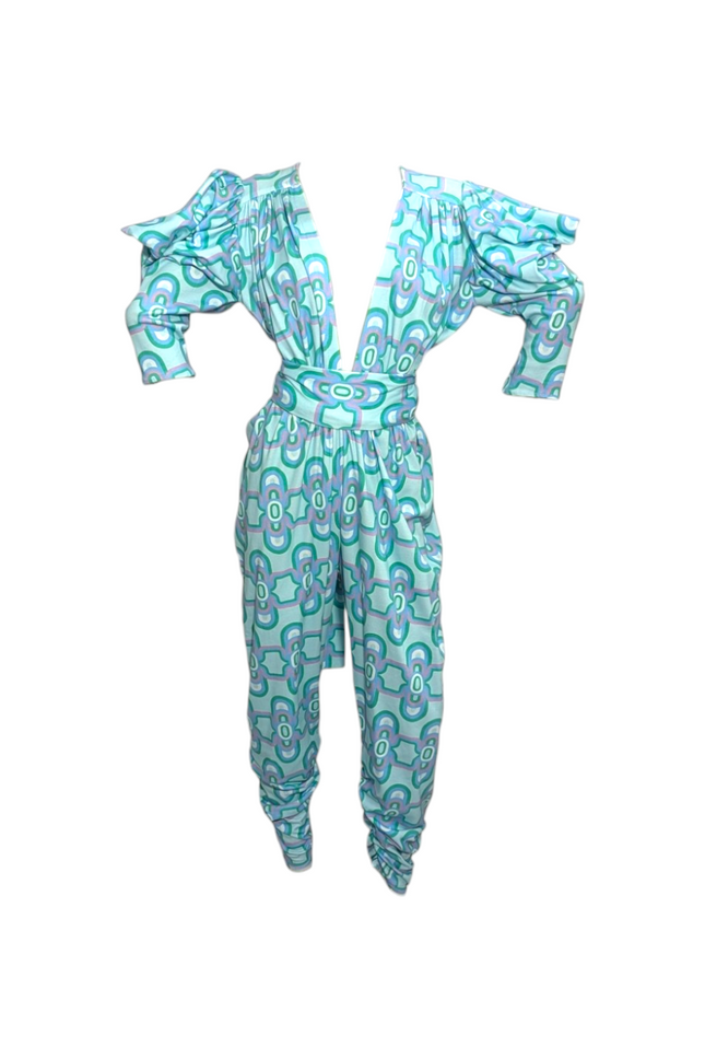 Julia Clancey I Gloria Olympia Aqua Organic Jumpsuit Set