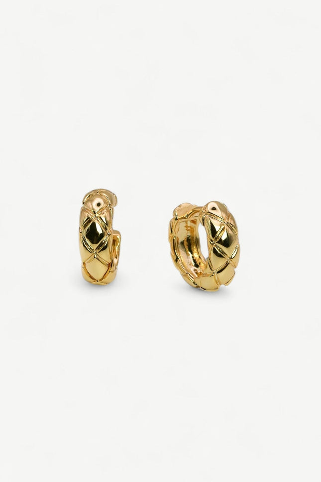 Miss Cecilia | Quilted Huggie Hoop Earrings