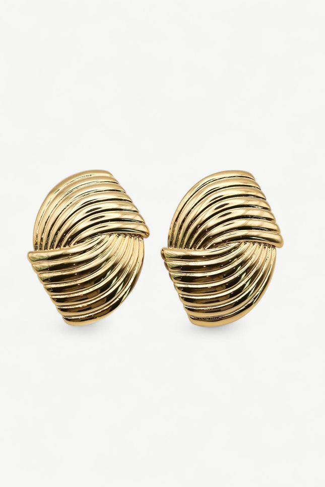 Miss Cecilia | Ripple Oversized Ear Studs