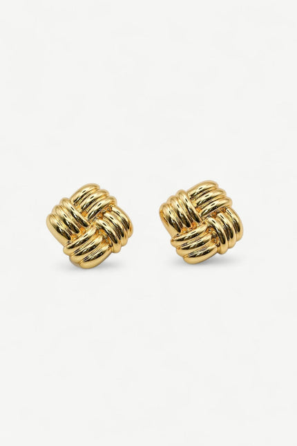 Miss Cecilia | Square Woven Ear Studs