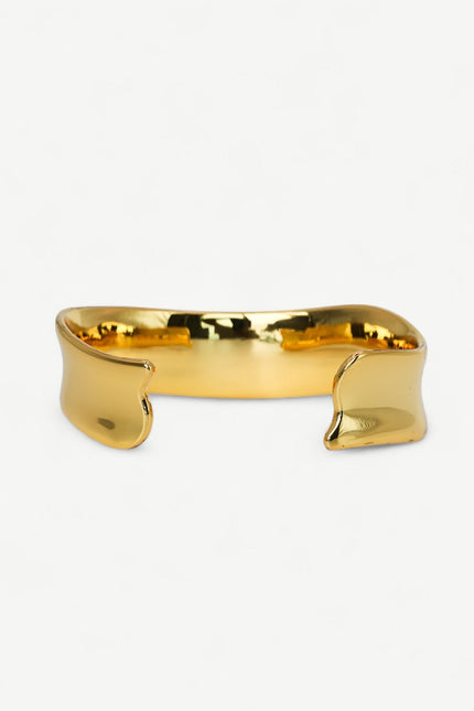 Miss Cecilia | Gold Curve Cuff Bangle
