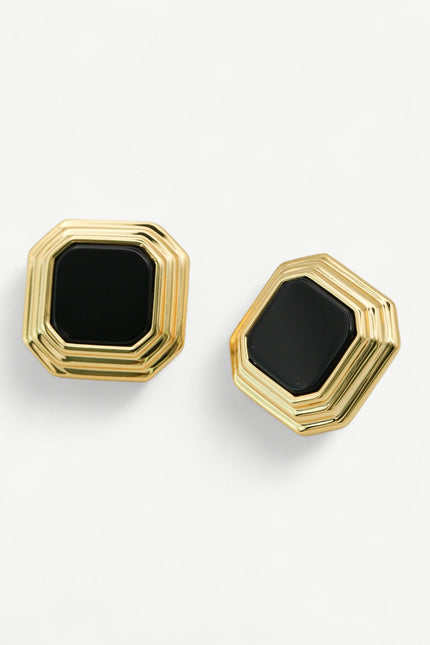Miss Cecilia | Onyx Deco Studs