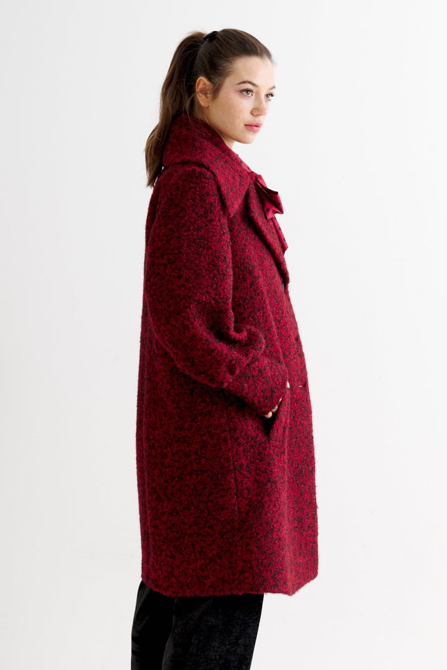 Mischa Boucle Coat - Merlot