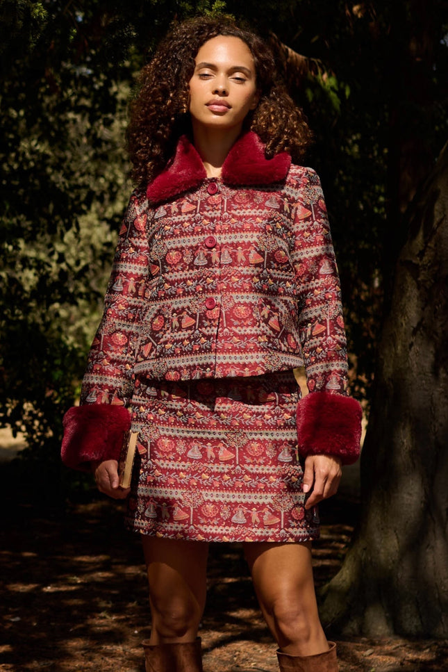 Louche London | Aubin Heirloom Jacquard A-Line Mini Skirt