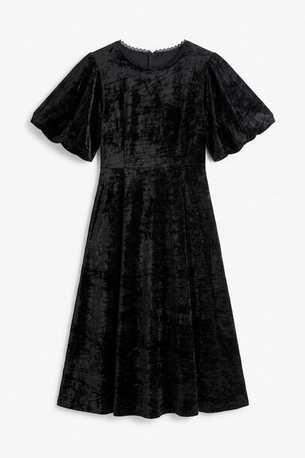 Louche London | Philo Black Matte Velvet Midaxi Dress
