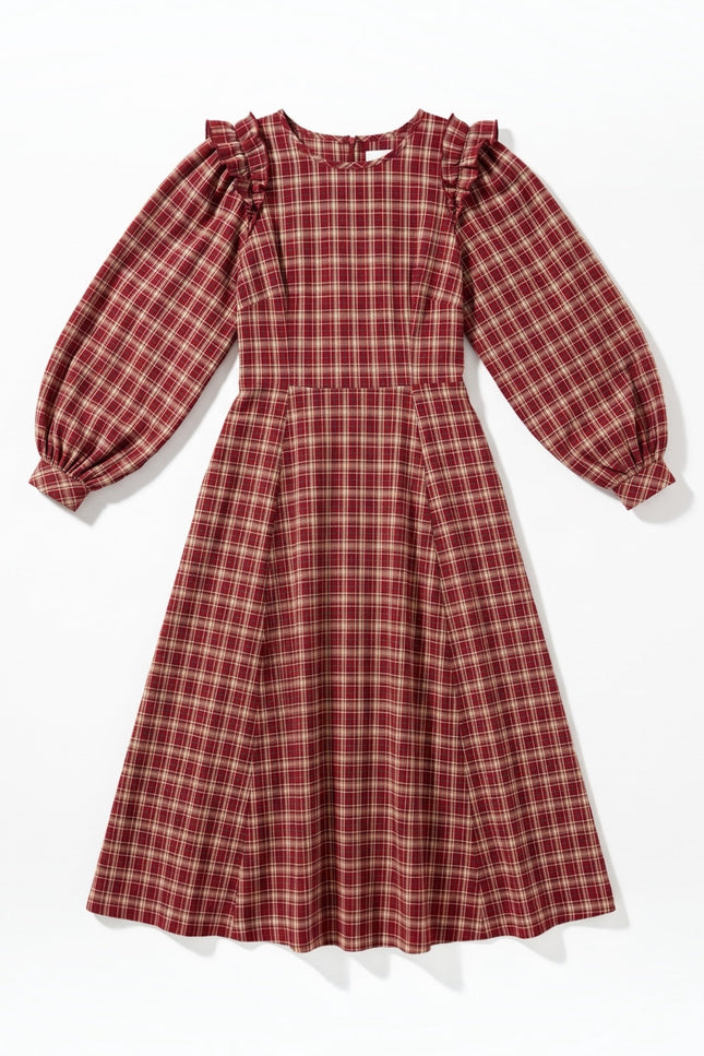 Louche London | Maisie Shadow Check Long Sleeve Dress