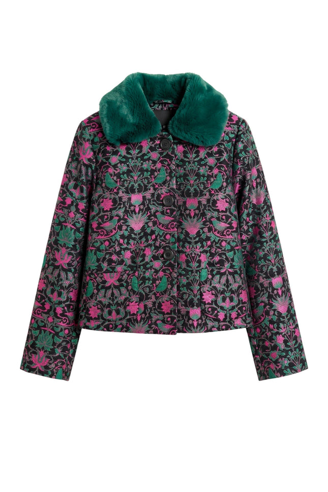 Louche London | Apple Belle Plume Fur Trim Cropped Jacket