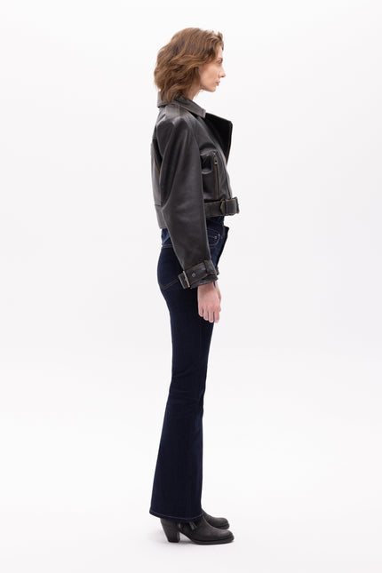 Pica Noir | Lita Vintage Finish Biker Jacket