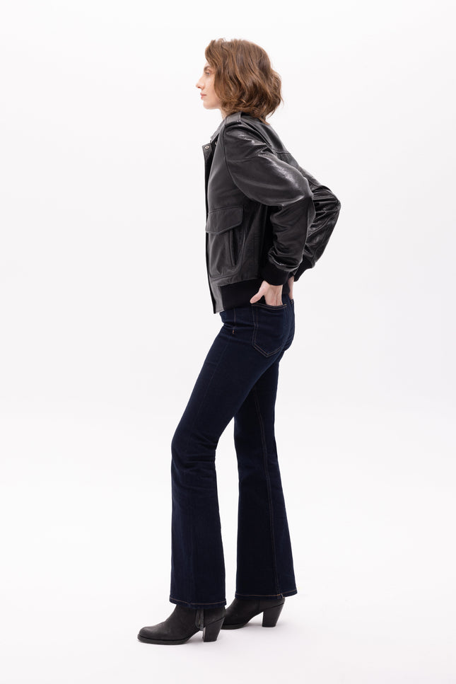 Pica Noir | Aerope Leather Bomber Jacket