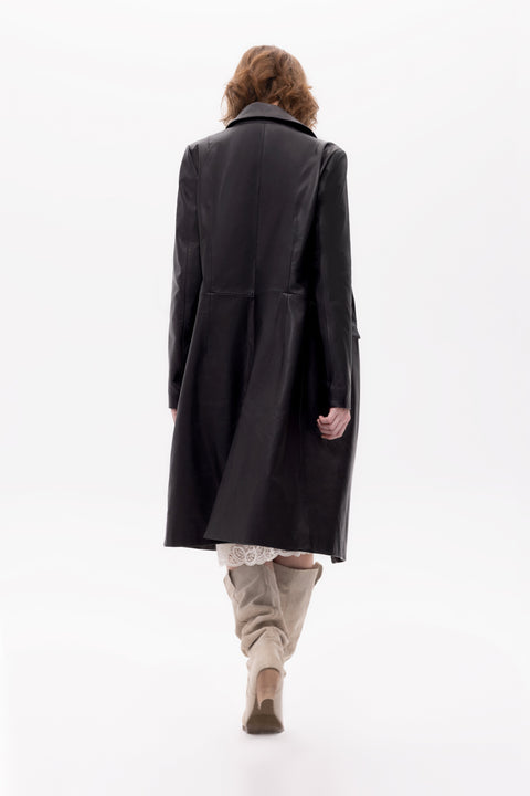 Pica Noir | Luz Leather Long Coat