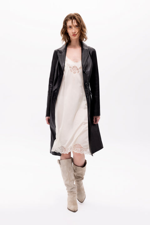 Pica Noir | Luz Leather Long Coat