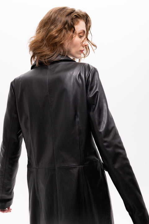 Pica Noir | Luz Leather Long Coat
