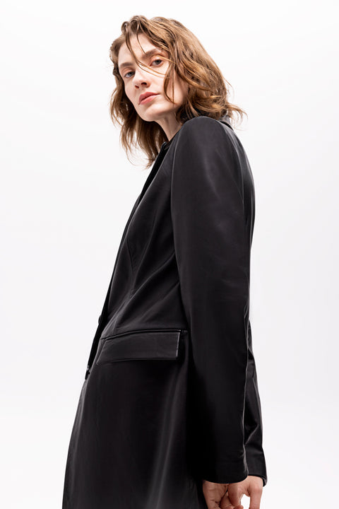 Pica Noir | Luz Leather Long Coat