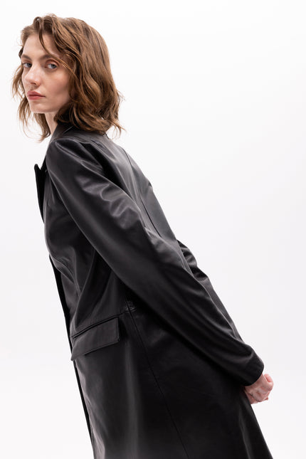 Pica Noir | Luz Leather Long Coat