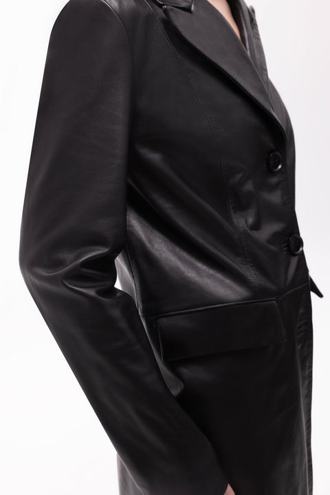 Pica Noir | Luz Leather Long Coat