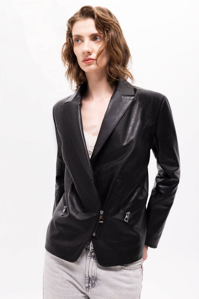 Pica Noir | Sirene Leather Blazer Jacket