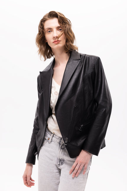 Pica Noir | Sirene Leather Blazer Jacket