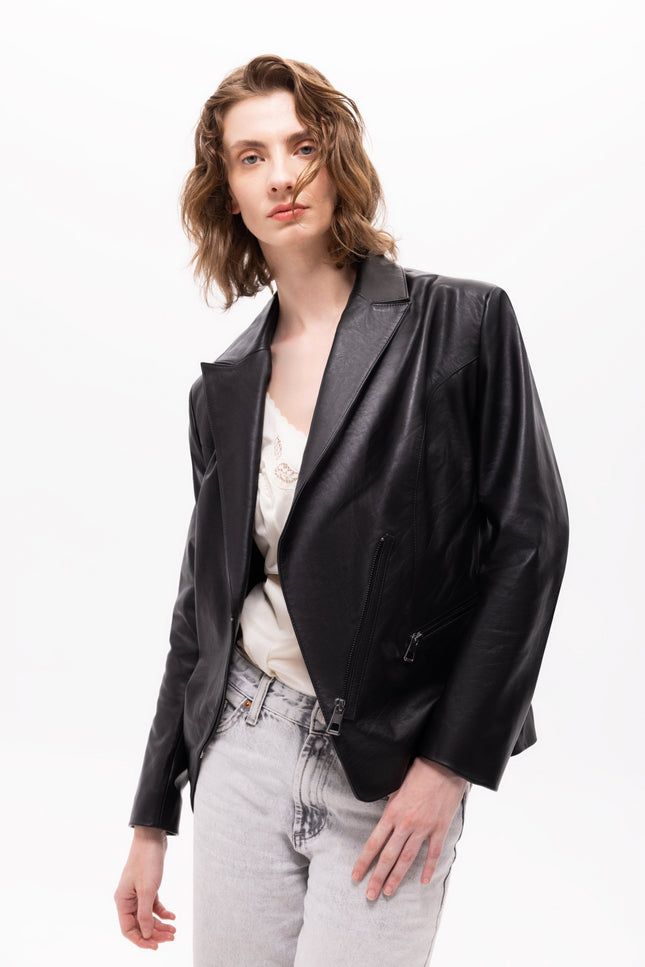 Pica Noir | Sirene Leather Blazer Jacket