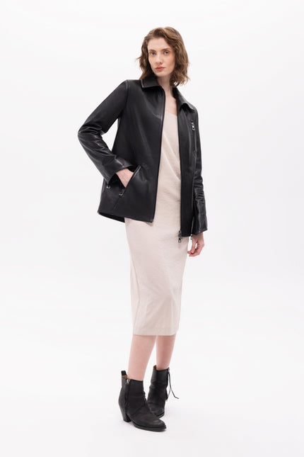 Pica Noir | Pleione Leather Blazer Jacket