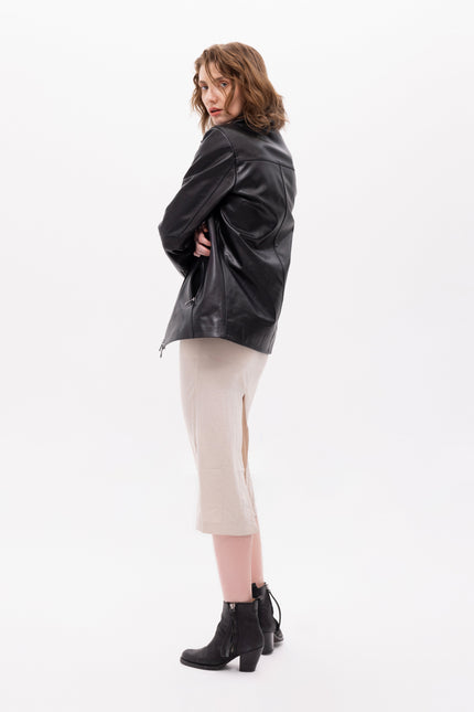 Pica Noir | Pleione Leather Blazer Jacket