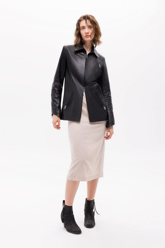 Pica Noir | Pleione Leather Blazer Jacket
