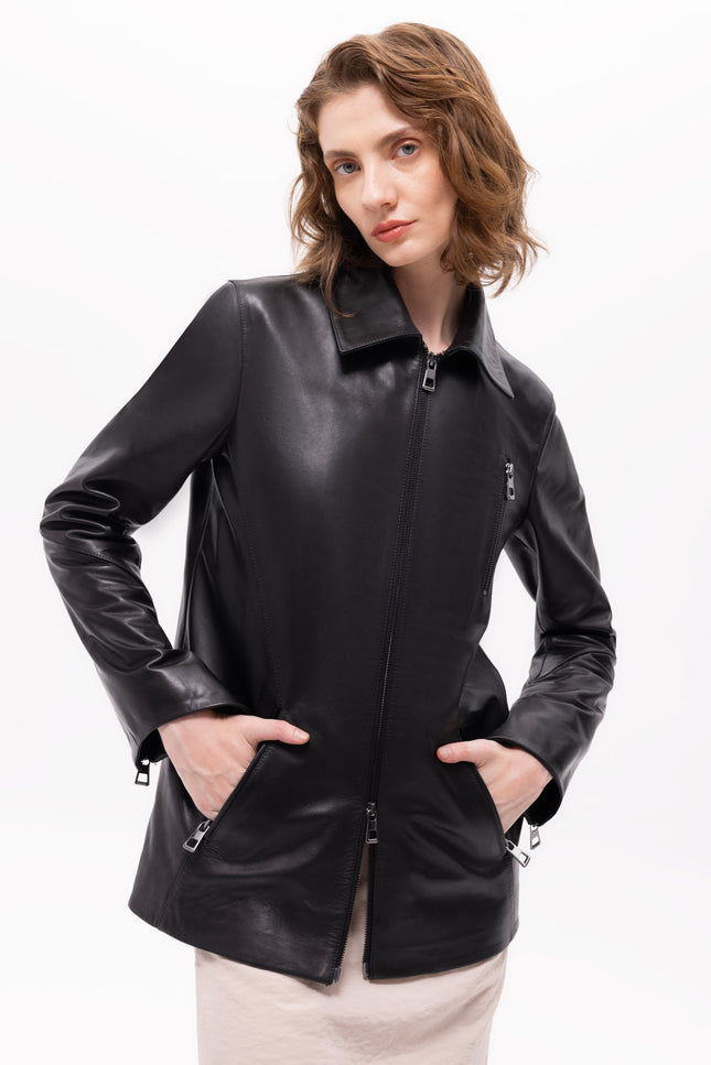 Pica Noir | Pleione Leather Blazer Jacket