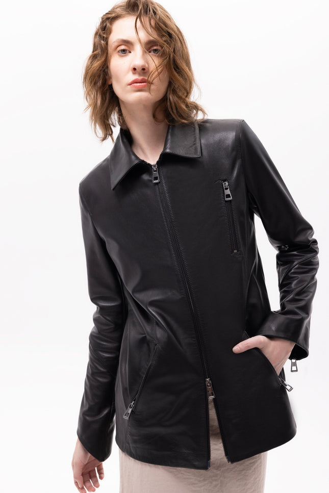 Pica Noir | Pleione Leather Blazer Jacket