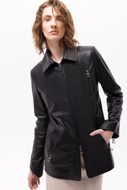 Pica Noir | Pleione Leather Blazer Jacket