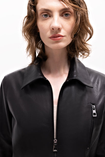 Pica Noir | Pleione Leather Blazer Jacket