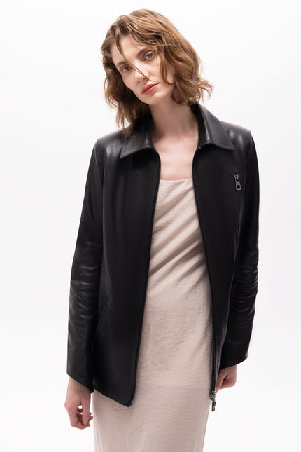 Pica Noir | Pleione Leather Blazer Jacket