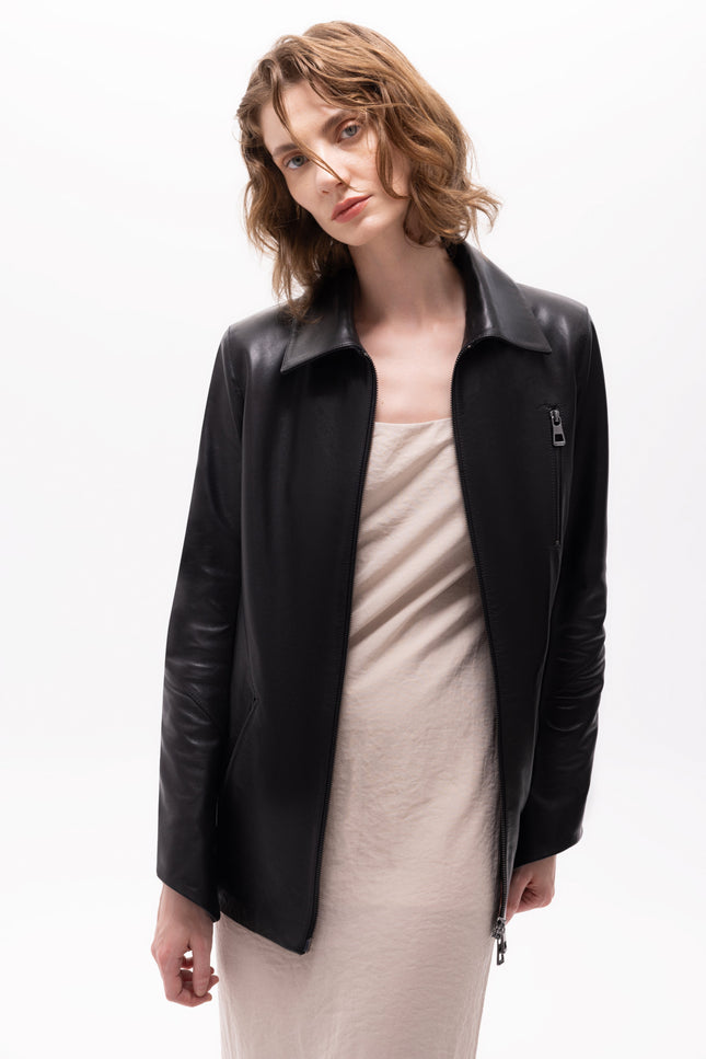 Pica Noir | Pleione Leather Blazer Jacket