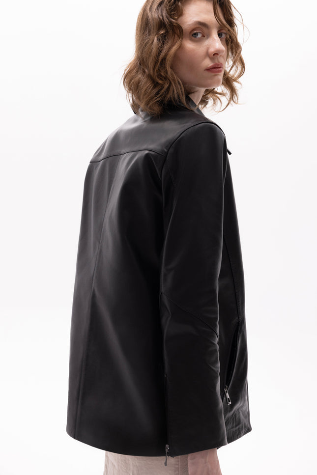 Pica Noir | Pleione Leather Blazer Jacket