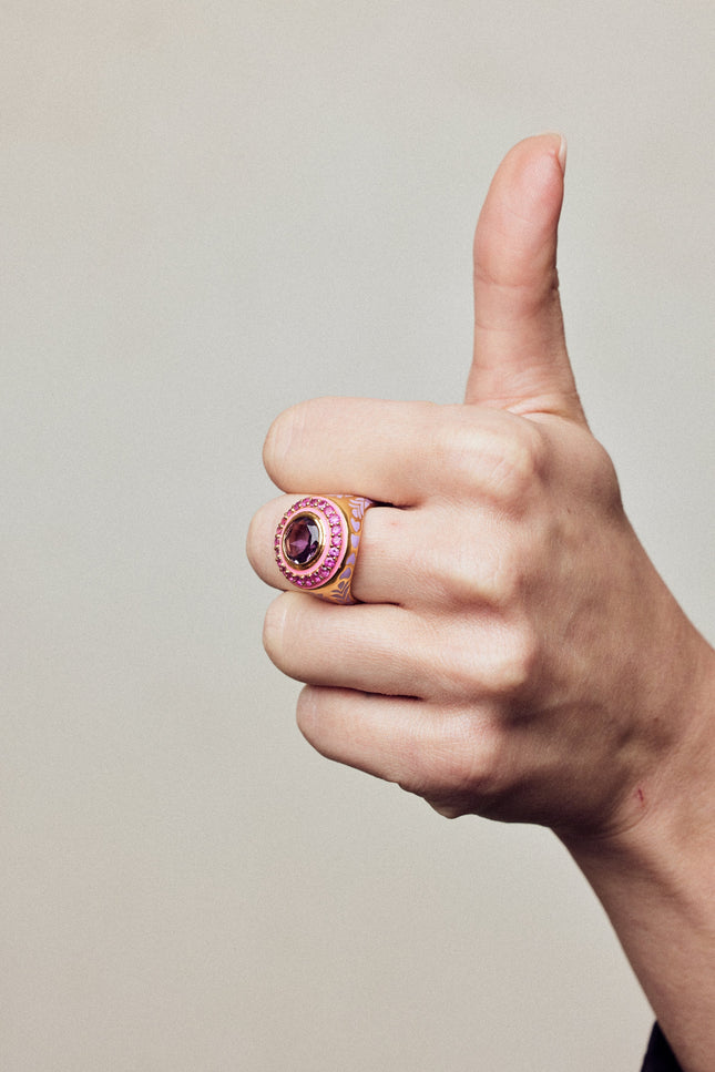 Après Youth I Firework Statement Ring - Pink