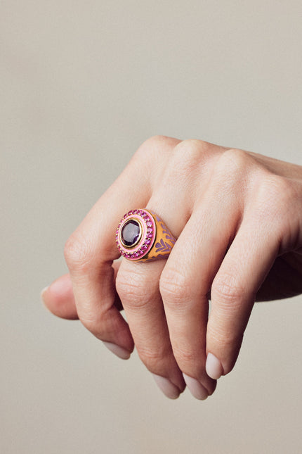 Après Youth I Firework Statement Ring - Pink