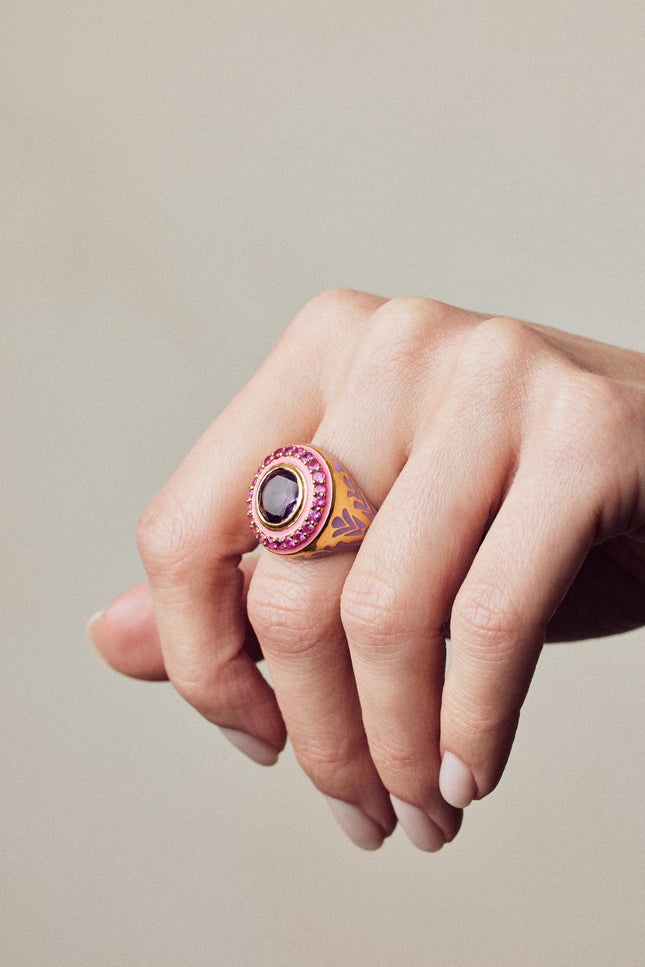 Après Youth I Firework Statement Ring - Pink