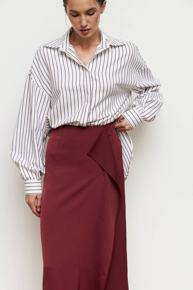 Kolosova | SHIRT WITH STRIPED VOLUME SLEEVES