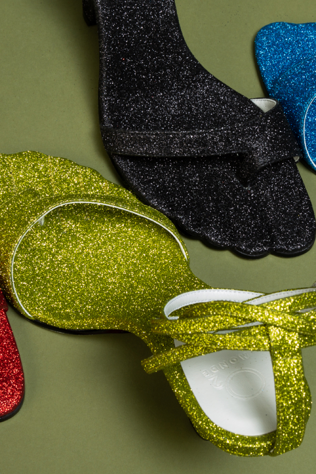 O2 Monde | Selene Sandals black glitter